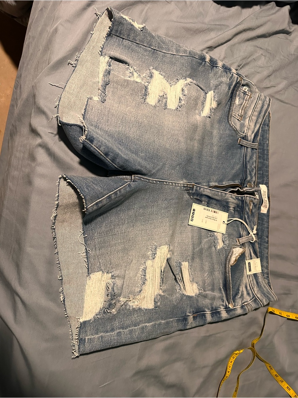 Judy Blue Distressed Light Blue Men's Denim Shorts